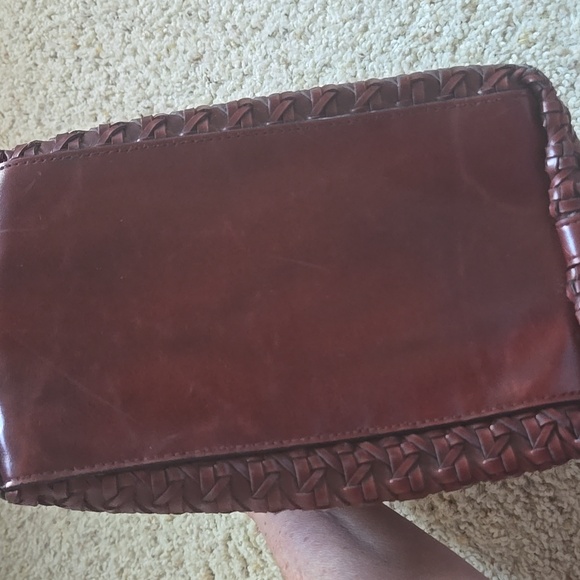 Oxblood Woven Shoulder BUCKET Bag - Picture 7 of 16